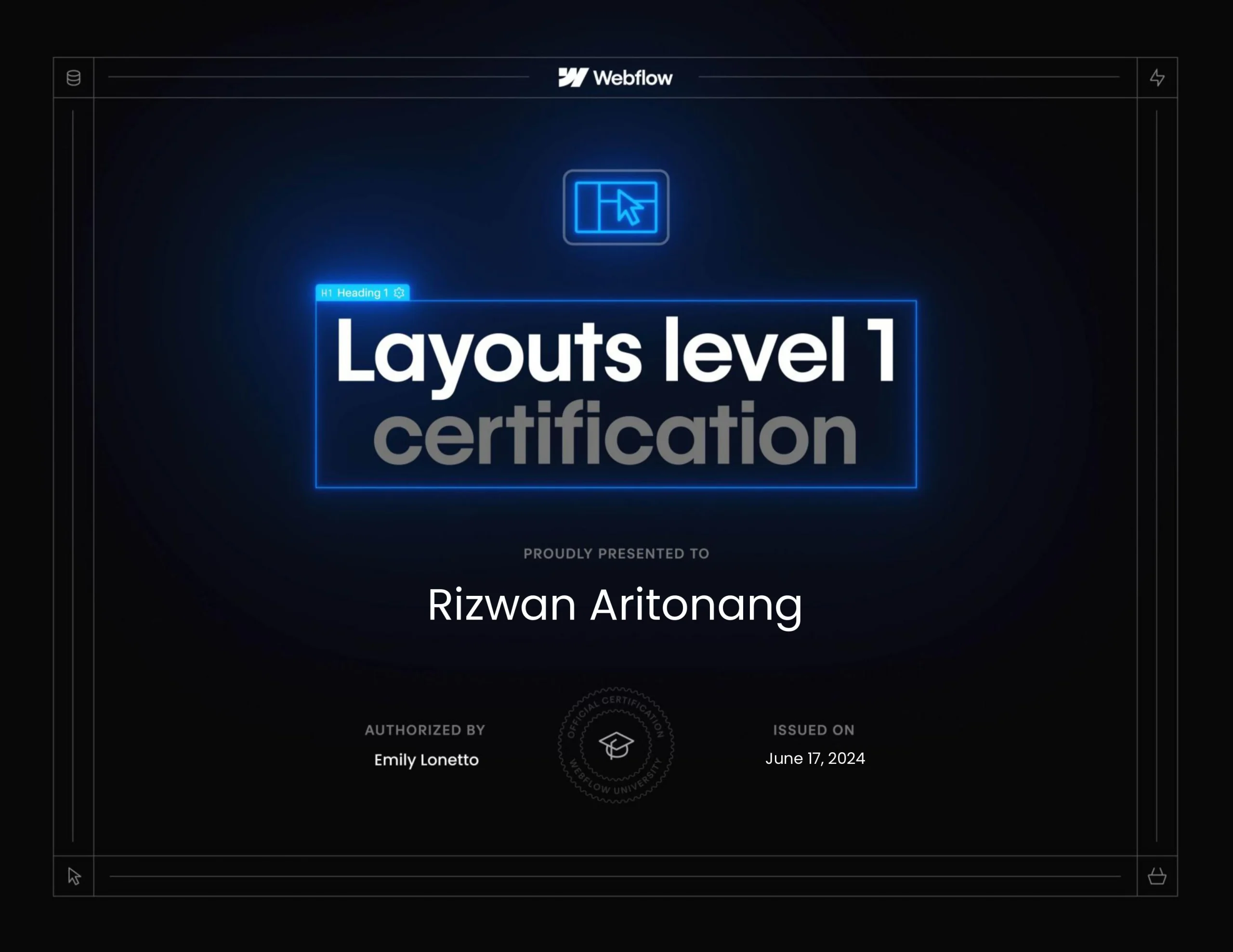 Layouts level 1 certification