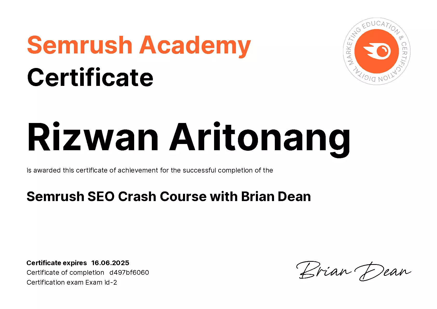 Semrush SEO Crash Course with Brian Dean