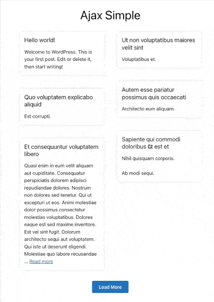 Load more posts with Ajax in WordPress